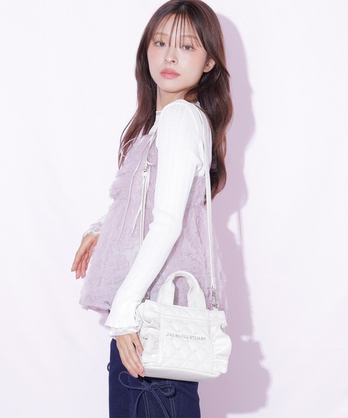 JILL by JILL STUART(ジルバイジルスチュアート)の「<フリルトートミニ>キルティングパールバッグ(ショルダーバッグ・レディース・ホワイト/ブラック/ピンク・FREE)」の18枚目の写真