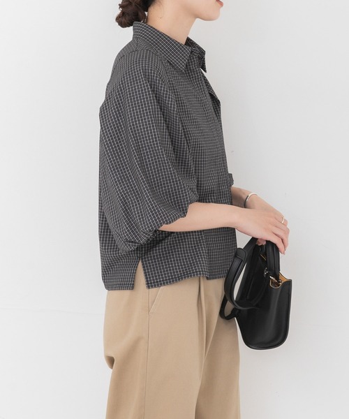 URBAN RESEARCH（アーバンリサーチ）の「グラフチェック袖ボリュームシャツ（シャツ/ブラウス・レディース・ブラウン系その他/ブラック系その他・FREE）」の6枚目の写真