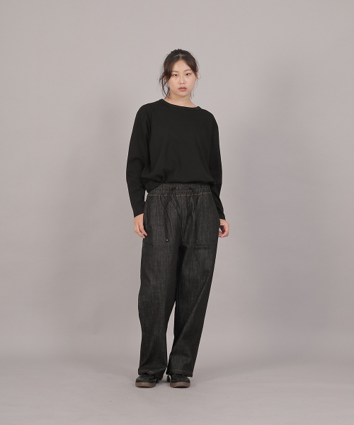 SAINTCREW(セントクルー)の「コアワイドバンディングパンツ MWP-391 デニムブラック(デニムパンツ・レディース・その他・FREE)」の5枚目の写真