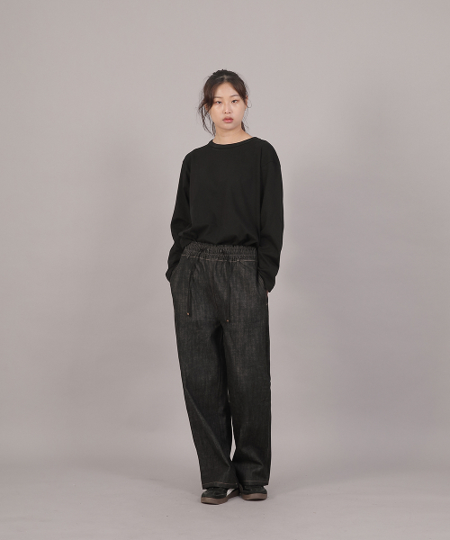 SAINTCREW(セントクルー)の「コアワイドバンディングパンツ MWP-391 デニムブラック(デニムパンツ・レディース・その他・FREE)」の6枚目の写真