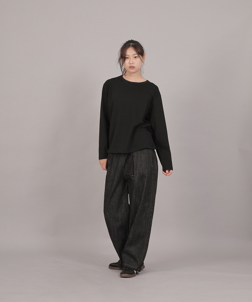 SAINTCREW(セントクルー)の「コアワイドバンディングパンツ MWP-391 デニムブラック(デニムパンツ・レディース・その他・FREE)」の3枚目の写真