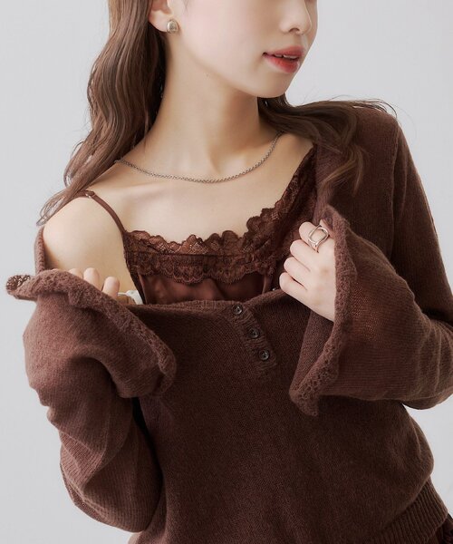 Kastane(カスタネ)の「【SAWAMOTO企画】SOLASE KNIT&CAMI SET(ニット/セーター・レディース・ブラウン/アイボリー・FREE)」の15枚目の写真