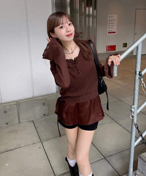 Kastane(カスタネ)の「【SAWAMOTO企画】SOLASE KNIT&CAMI SET(ニット/セーター・レディース・ブラウン/アイボリー・FREE)」の20枚目の写真