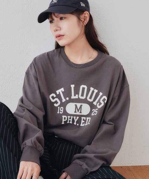 DISCOAT(ディスコート)の「【Enlude】カレッジロゴロンT《ユニセックス》(Tシャツ/カットソー・レディース・オフホワイト/チャコールグレー/バーガンディー・LARGE/MEDIUM)」の3枚目の写真