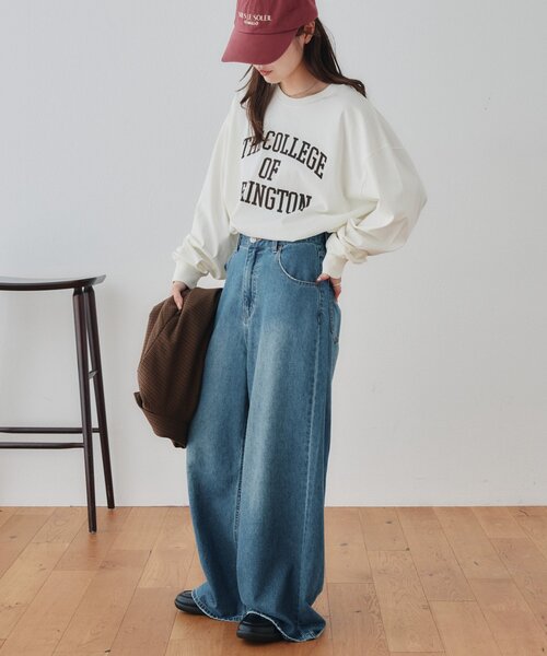DISCOAT(ディスコート)の「【Enlude】カレッジロゴロンT《ユニセックス》(Tシャツ/カットソー・レディース・オフホワイト/チャコールグレー/バーガンディー・LARGE/MEDIUM)」の7枚目の写真