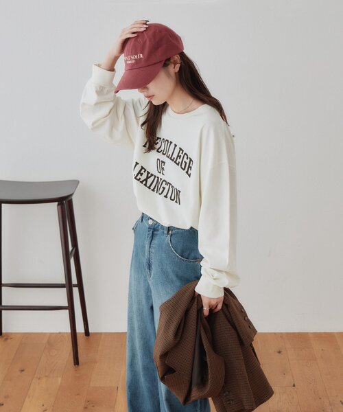 DISCOAT(ディスコート)の「【Enlude】カレッジロゴロンT《ユニセックス》(Tシャツ/カットソー・レディース・オフホワイト/チャコールグレー/バーガンディー・LARGE/MEDIUM)」の13枚目の写真