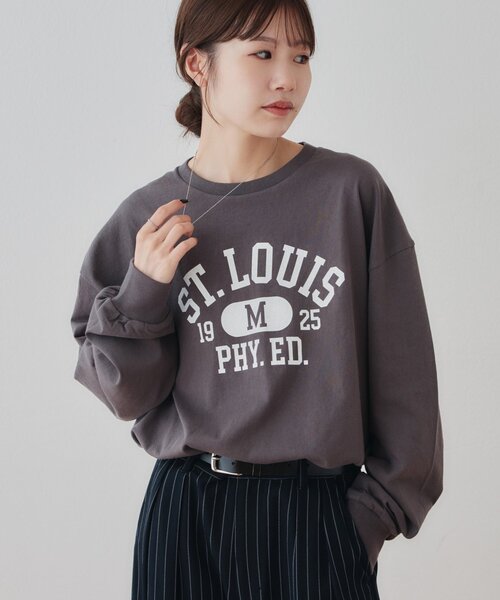 DISCOAT(ディスコート)の「【Enlude】カレッジロゴロンT《ユニセックス》(Tシャツ/カットソー・レディース・オフホワイト/チャコールグレー/バーガンディー・LARGE/MEDIUM)」の15枚目の写真