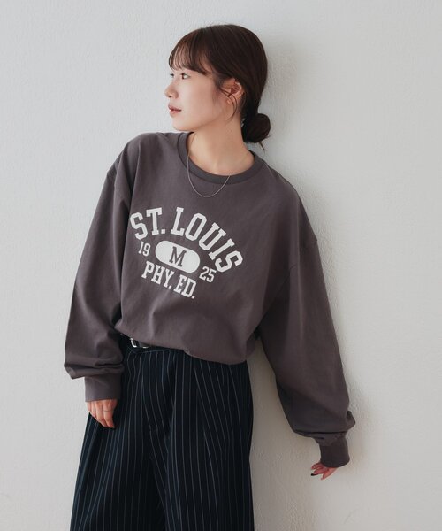 DISCOAT(ディスコート)の「【Enlude】カレッジロゴロンT《ユニセックス》(Tシャツ/カットソー・レディース・オフホワイト/チャコールグレー/バーガンディー・LARGE/MEDIUM)」の16枚目の写真