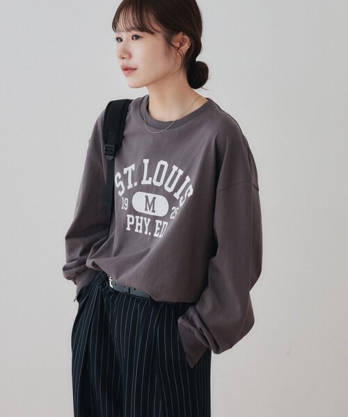 DISCOAT(ディスコート)の「【Enlude】カレッジロゴロンT《ユニセックス》(Tシャツ/カットソー・レディース・オフホワイト/チャコールグレー/バーガンディー・LARGE/MEDIUM)」の21枚目の写真