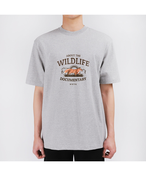 WHYN(ワイエヌ)の「ワイルドフォックス 半袖Tシャツ F05BRD_WBX11071(Tシャツ/カットソー・メンズ・ブルー/ブラック/ホワイト/グレー系その他・S/XL/M/L)」の1枚目の写真