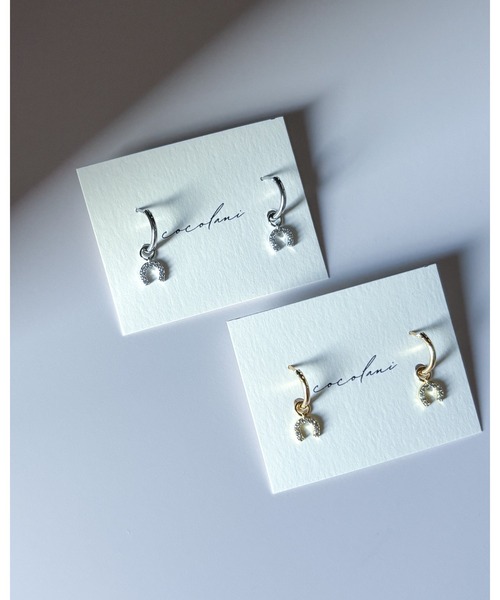 tone(トーン)の「【cocolani】【金属アレルギー対応】ビジュー馬蹄チャーム フープピアス(MA)(ピアス(両耳用)・レディース・シルバー/ゴールド・FREE)」の18枚目の写真