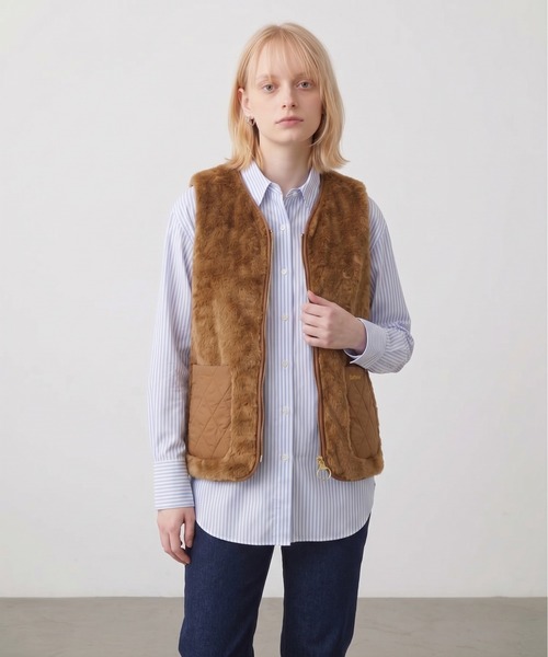 Barbour(バブアー)の「Barbour/ karin faux fur gilet 252LGI0201(ベスト・メンズ・ブラウン・L)」の1枚目の写真