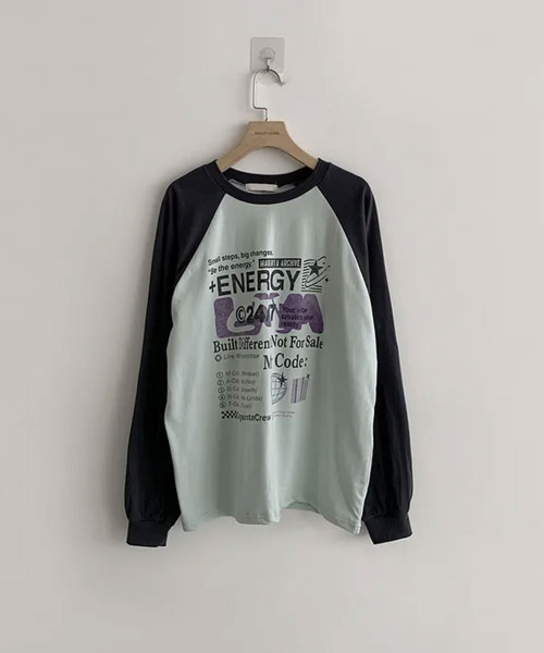 VIVID LADY(ビビッドレディー)の「配色ラグラン グラフィックプリントロンT(Tシャツ/カットソー・レディース・ブラック/ミント/ブルー/イエロー・FREE)」の11枚目の写真