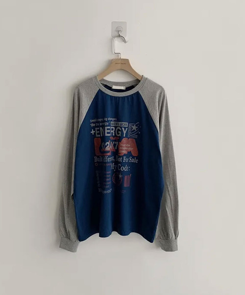 VIVID LADY(ビビッドレディー)の「配色ラグラン グラフィックプリントロンT(Tシャツ/カットソー・レディース・ブラック/ミント/ブルー/イエロー・FREE)」の12枚目の写真