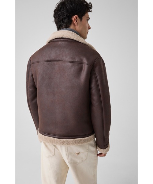 Guess(ゲス)の「SHEARLING Jacket ジャケット ムートンジャケット(ムートンコート・メンズ・ダークブラウン・X-LARGE/LARGE/MEDIUM/SMALL)」の2枚目の写真