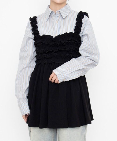 PUNYUS(プニュズ)の「【NEW SIZE】フリルミニキャミワンピース(ワンピース・レディース・ホワイト/ブラック・1/2/3/4/5)」の7枚目の写真