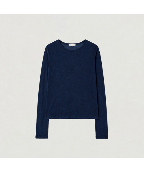 AARAN(アラン)の「ベーシックソフトロングスリーブ_7カラー(Tシャツ/カットソー・レディース・アイボリー/ブラック/ネイビー/チャコール/グレー/バーガンディー/ベビーピンク・FREE)」の5枚目の写真