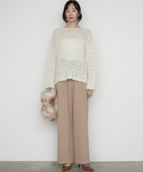 LOUNGEDRESS(ラウンジドレス)の「《前後着用可》ハンド2WAYニット(ニット/セーター・レディース・パープル/ピンク/オフホワイト・FREE)」の12枚目の写真