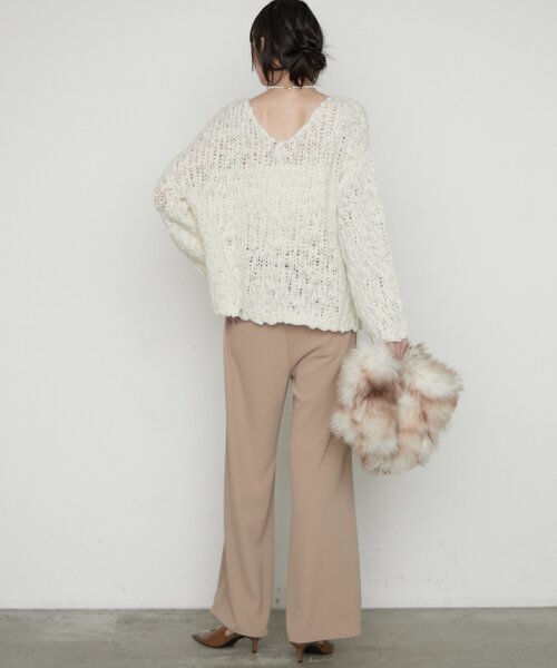 LOUNGEDRESS(ラウンジドレス)の「《前後着用可》ハンド2WAYニット(ニット/セーター・レディース・パープル/ピンク/オフホワイト・FREE)」の14枚目の写真