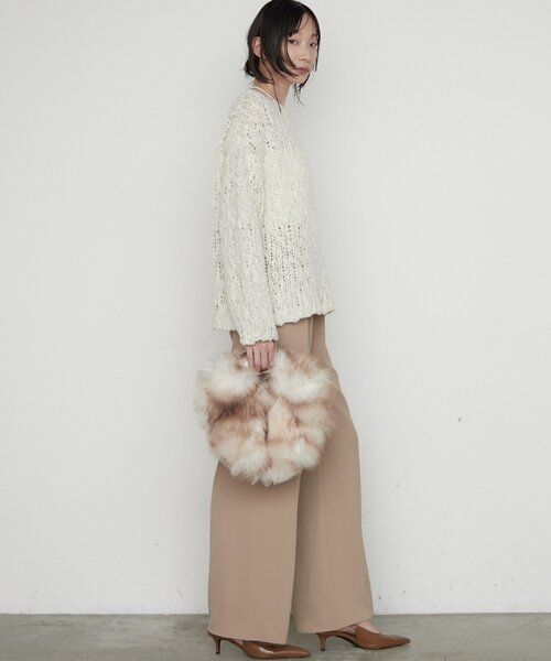 LOUNGEDRESS(ラウンジドレス)の「《前後着用可》ハンド2WAYニット(ニット/セーター・レディース・パープル/ピンク/オフホワイト・FREE)」の15枚目の写真