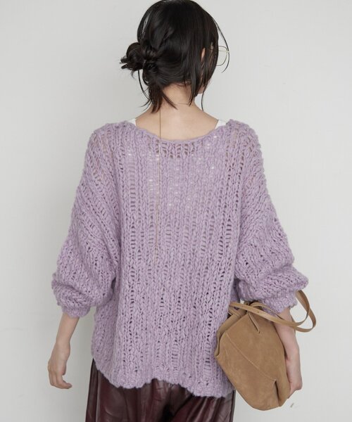 LOUNGEDRESS(ラウンジドレス)の「《前後着用可》ハンド2WAYニット(ニット/セーター・レディース・パープル/ピンク/オフホワイト・FREE)」の20枚目の写真