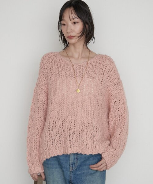 LOUNGEDRESS(ラウンジドレス)の「《前後着用可》ハンド2WAYニット(ニット/セーター・レディース・パープル/ピンク/オフホワイト・FREE)」の6枚目の写真