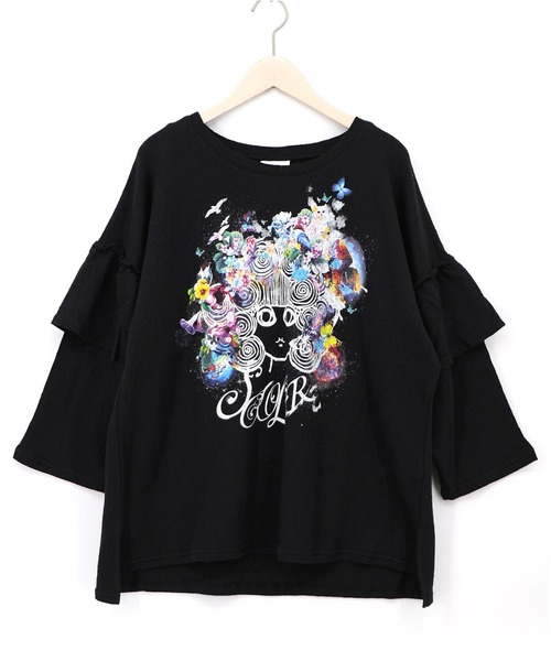 ScoLar(スカラー)の「163660:花蝶スカラーちゃん ジャガードプルオーバー(Tシャツ/カットソー・レディース・ブラック/オフホワイト・M)」の4枚目の写真