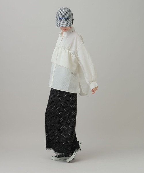 LAKOLE(ラコレ)の「フリルバックシャーリングシャツ / 1056725(シャツ/ブラウス・レディース・アイボリー/ブラック/マスタード/ボルドー・FREE)」の9枚目の写真
