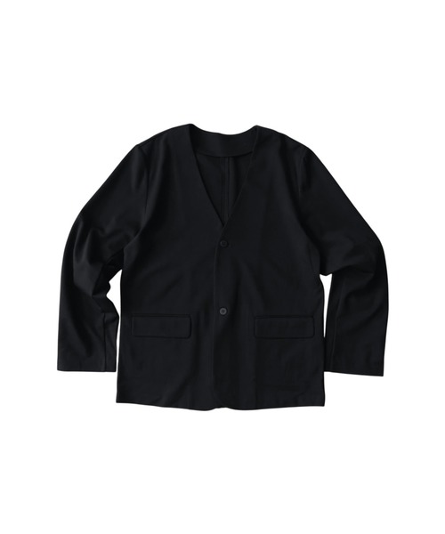 antiqua(アンティカ)の「ストレッチ ノーカラー スーツ ジャケット(ノーカラージャケット・レディース・アイボリー/グリーン/ネイビー/ブラック・L/M)」の15枚目の写真