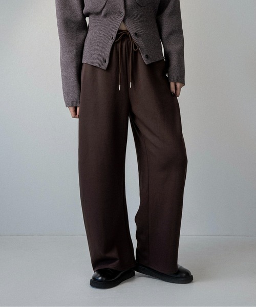 lawgy（ラウジー）の「soft touch drawstring sweat pants / ソフトタッチドローストリングスウェットパンツ（スウェットパンツ・レディース・ブラック/ブラウン/ヘザーグレー/チャコール・FREE）」の5枚目の写真