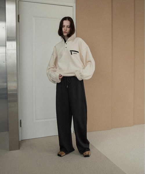 lawgy（ラウジー）の「soft touch drawstring sweat pants / ソフトタッチドローストリングスウェットパンツ（スウェットパンツ・レディース・ブラック/ブラウン/ヘザーグレー/チャコール・FREE）」の9枚目の写真