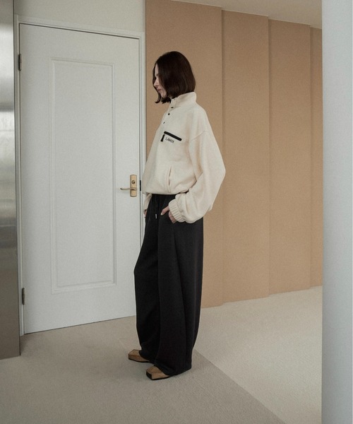 lawgy（ラウジー）の「soft touch drawstring sweat pants / ソフトタッチドローストリングスウェットパンツ（スウェットパンツ・レディース・ブラック/ブラウン/ヘザーグレー/チャコール・FREE）」の10枚目の写真