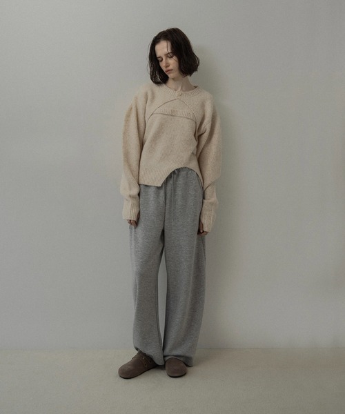 lawgy（ラウジー）の「soft touch drawstring sweat pants / ソフトタッチドローストリングスウェットパンツ（スウェットパンツ・レディース・ブラック/ブラウン/ヘザーグレー/チャコール・FREE）」の8枚目の写真