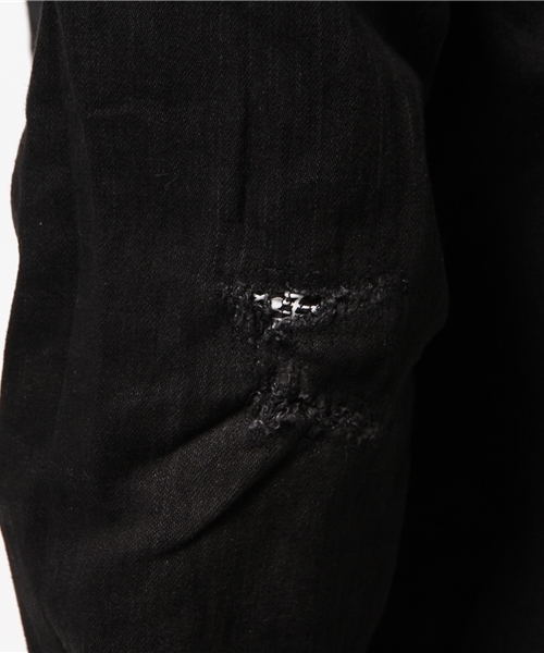 NUMBER (N)INE(ナンバーナイン)の「PULLOVER WESTERN SHIRTS_DENIM(DAMAGE_NOTE)(シャツ/ブラウス・メンズ・ブラック×ブラック/ブルー・4/3/2)」の5枚目の写真