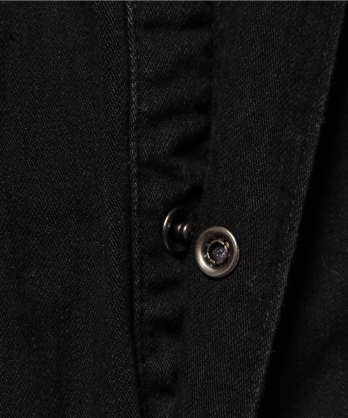 NUMBER (N)INE(ナンバーナイン)の「PULLOVER WESTERN SHIRTS_DENIM(DAMAGE_NOTE)(シャツ/ブラウス・メンズ・ブラック×ブラック/ブルー・4/3/2)」の6枚目の写真
