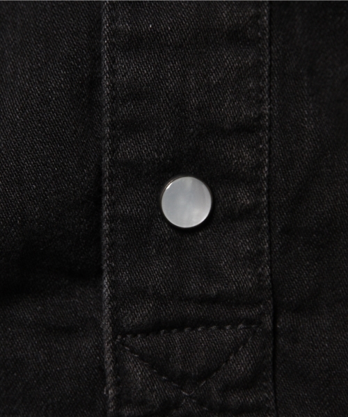NUMBER (N)INE(ナンバーナイン)の「PULLOVER WESTERN SHIRTS_DENIM(DAMAGE_NOTE)(シャツ/ブラウス・メンズ・ブラック×ブラック/ブルー・4/3/2)」の7枚目の写真
