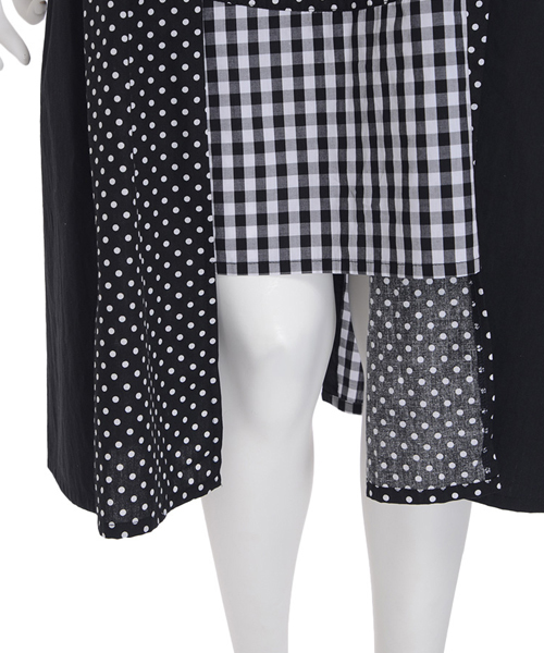 merry jenny（メリージェニー）の「パッチワークワンピース（ワンピース・レディース・ブラック/オフホワイト・FREE）」の8枚目の写真