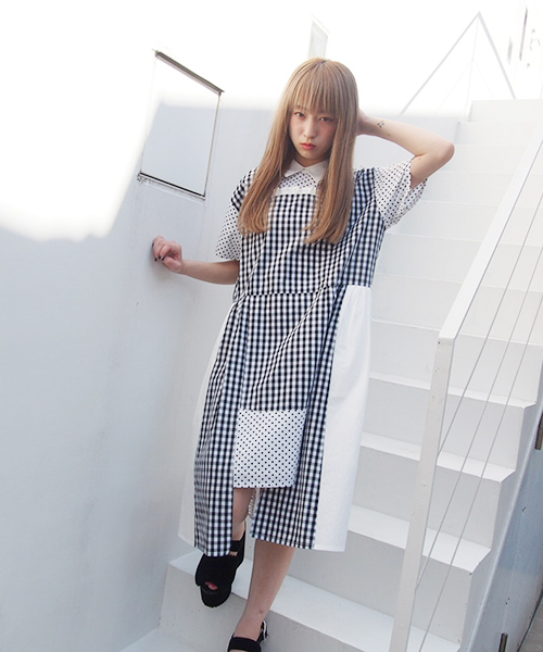 merry jenny（メリージェニー）の「パッチワークワンピース（ワンピース・レディース・ブラック/オフホワイト・FREE）」の11枚目の写真