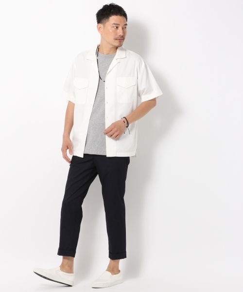 GLOBAL WORK(グローバルワーク)の「【吸水速乾】オープンカラーシャツ半袖/722718(シャツ/ブラウス・メンズ・ホワイト/ブラック・LARGE/SMALL/X-LARGE/MEDIUM)」の15枚目の写真