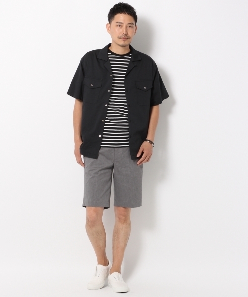 GLOBAL WORK(グローバルワーク)の「【吸水速乾】オープンカラーシャツ半袖/722718(シャツ/ブラウス・メンズ・ホワイト/ブラック・LARGE/SMALL/X-LARGE/MEDIUM)」の8枚目の写真