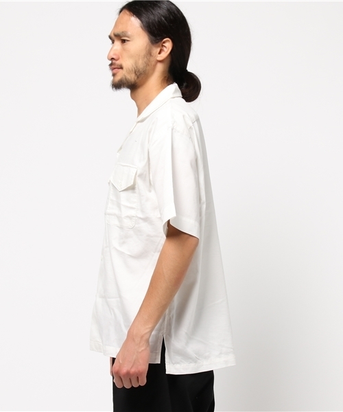 GLOBAL WORK(グローバルワーク)の「【吸水速乾】オープンカラーシャツ半袖/722718(シャツ/ブラウス・メンズ・ホワイト/ブラック・LARGE/SMALL/X-LARGE/MEDIUM)」の3枚目の写真