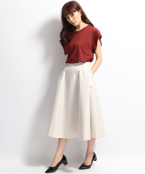 A part by（アパートバイ）の「CキモノソデSS　729227 （Tシャツ/カットソー・レディース・ブラック/チャコールグレー/ホワイト/レンガ・LARGE/MEDIUM）」の5枚目の写真