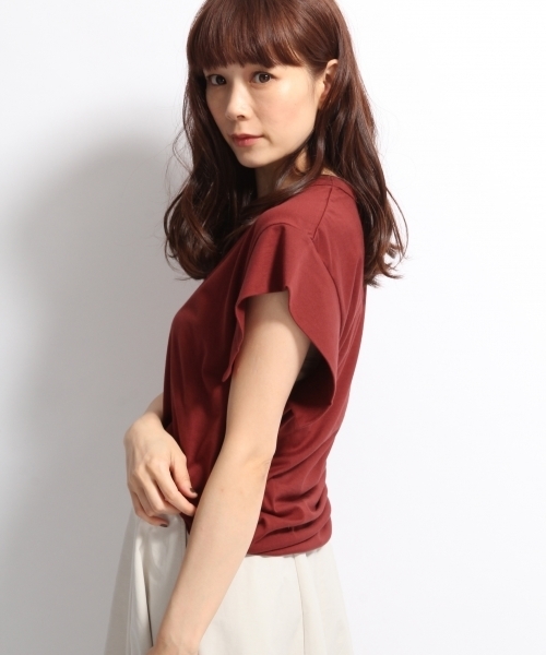 A part by（アパートバイ）の「CキモノソデSS　729227 （Tシャツ/カットソー・レディース・ブラック/チャコールグレー/ホワイト/レンガ・LARGE/MEDIUM）」の6枚目の写真