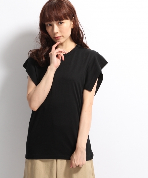 A part by（アパートバイ）の「CキモノソデSS　729227 （Tシャツ/カットソー・レディース・ブラック/チャコールグレー/ホワイト/レンガ・LARGE/MEDIUM）」の7枚目の写真