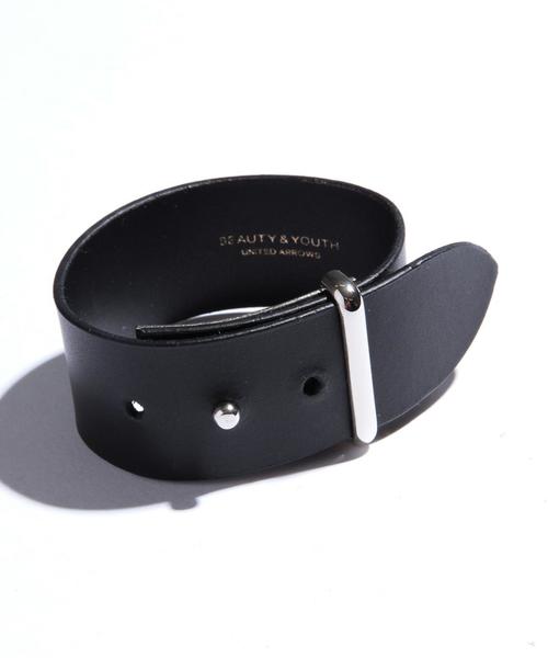 BEAUTY&YOUTH UNITED ARROWS(ビューティーアンドユースユナイテッドアローズ)の「BY ∴ イタリー レザー ワイド ブレスレット◆(ブレスレット・メンズ・ブラック/ダークブラウン・FREE)」の9枚目の写真