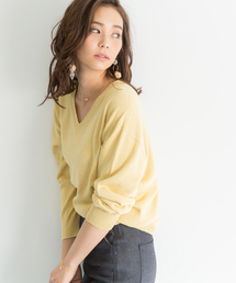 STUDIOUS BLUE | 【WEB限定】STUDIOUS シルク混Vネックニット【追加予約】(ニット/セーター)