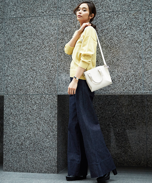 STUDIOUS BLUE（ストゥディオスブルー）の「【WEB限定】STUDIOUS シルク混Vネックニット（ニット/セーター・レディース・オフホワイト/ブラック/イエロー/ミント/ピンクベージュ・FREE）」の10枚目の写真