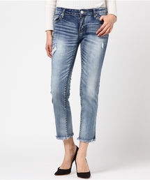 meJane | ストレッチデニム裾フリンジスキニーパンツ(デニムパンツ)