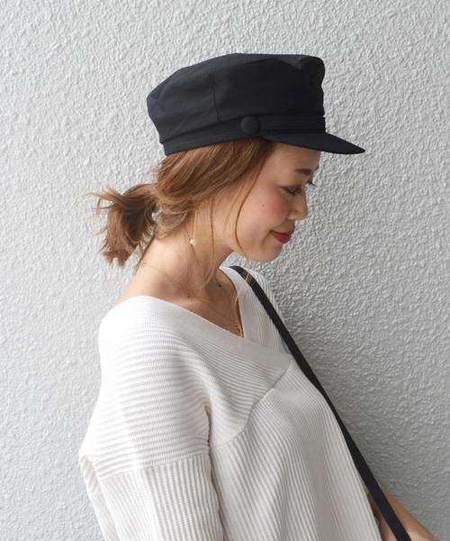 SHIPS（シップス）の「grillo:コットンマリンキャップ◇（キャップ・レディース・ベージュ/ブラック・ONE SIZE）」の2枚目の写真