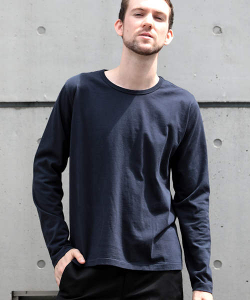 Denime（ドゥニーム）の「【MadeInJapan】BASIC CUTSEW/ベーシックカットソークルーネックロンT（Tシャツ/カットソー・メンズ・ワイン/ホワイト/ネイビー/杢グレー/ブラック・SMALL/MEDIUM/LARGE/X-LARGE/X-SMALL）」の12枚目の写真